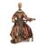 Gliederpuppe/Kostümfigur. Süddeutsch, 18. Jh. Arme beweglich, Körper aus Holz, übergangene Farbfassung. H. (mit Stuhl) 87 cm.