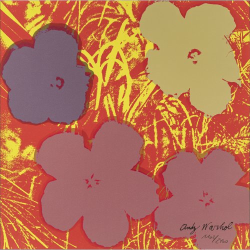 Warhol, Andy. Offset, Flower (beige/purple). 59,5 x 59,5 cm. Platte sign. Aufl. 1102/2400.