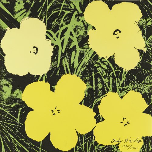 Warhol, Andy. Offset, Flower (yellow). 59,5 x 59,5 cm. Platte sign. Aufl. 1102/2400.
