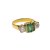 Ring mit Smaragd- und weißem Steinbesatz. Schien rep.