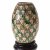 Vase. Japan. Keramik, farbig bemalt. Eiform. Mönchsdarstellungen in verschiedenfarbigen Gewändern. Dazu Holzsockel. H. 8,5 cm.