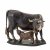 Tiergruppe: Kuh mit Kalb. 18. Jh. H. 14 cm.