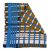 Halstuch. Hersteller: Yves Saint Laurent. Baumwolle. Gitter- und Streifenmuster in Blau, Gelb und Weiß. Rep. 62 x 65 cm.