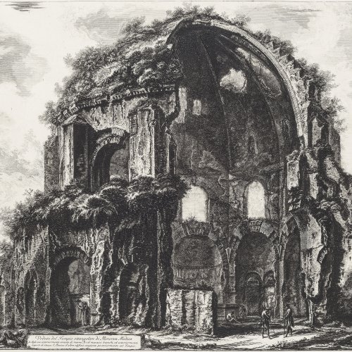 Piranesi, Giovanni Battista. Tempel der Minerva Medica. Kupferstich. 46,5 x 69,5 cm.