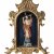 Auferstehungschristus im Schrein. Holz, geschnitzt. H. Christus 19 cm. Schrein 34 x 24 x 9 cm.