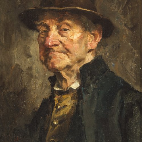 Best, Hans. Porträt eines kritischen Herren. Öl/Lw. 33,5 x 25 cm. Sign.
