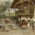 Quaglio, Franz. Pferdegespann vor einem Bauernhaus. Öl/Lw. 29 x 54 cm. Rest. Sign.