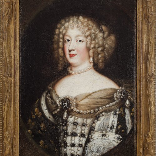 Nocret, Jean. Brustbild der Königin Maria-Theresia von Frankreich (1638-1683). Öl/Lw. 67 x 49 cm. Doubl., rest. Unsign.