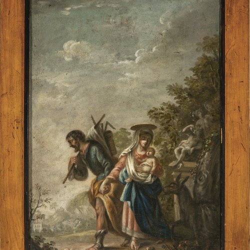 Scheits, Matthias, zugeschrieben, Flucht nach Ägypten, Öl/Lw. 49,6 x 34,7 cm