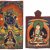 Zwei Paneele. Tibet, 19. Jh. Darstellung einer Gottheit über einer Stupa bzw. einer Gottheit im Lotossitz. Gebrauchsspuren. 46 x 23 cm bzw. 30 x 23,5 cm.