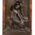 Chapu, Henri. Sitzende Muse. Bronze 60,5 x 37 cm,  auf Marmorplatte montiert. 73 x 42,5 x 17,5 cm.