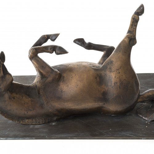 Dengl, Dominik, Pferd, liegend, Bronze