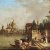 Italien, 19./20. Jh. Ansicht von Venedig mit Blick auf Santa Maria della Salute. Öl/Lw. 30 x 38,5 cm. Rest., unles. sign.