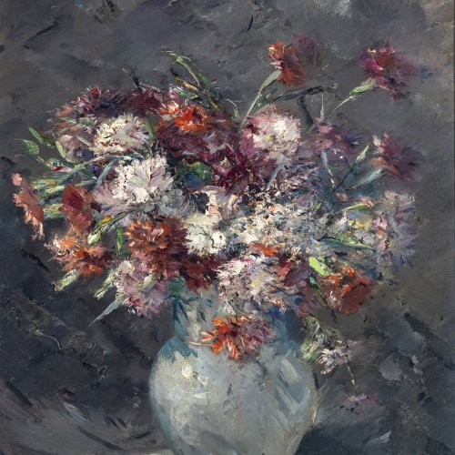 Marx, Franz, Blumenstrauß in einer Vase, Öl/Hartfaser, 60 x 50 cm.