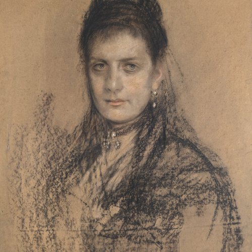 Lenbach, Franz, zugeschrieben, Damenporträt, 69 x 52 cm.