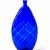 Nabelflasche, blaues Glas, gerippt, Tirol, H. 27 cm.