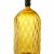 Schnapsflasche, farbloses Glas, bernsteinfarbener Überfang, auf sechseckigem Stand, H. 18 cm.