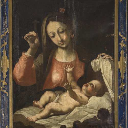 Giovanni Battista Salvi, gen. Sassoferrato, zugeschrieben. Madonna mit Kind, Öl/Lw. 81 x 62 cm.