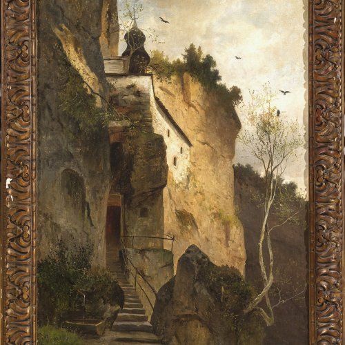 Krieger, Josef, Klause vom hl. Ruppert in Salzburg, Öl/Lw.  88 x 60 cm.