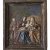 Relief, Stuck, farbig bemalt, Heilige Familie mit Mutter Anna, Italien, 23 x 18,5 cm.