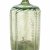 Schnapsflasche, hellgrünes Glas, geriefelt, H. 15 cm.