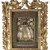Klosterarbeit mit schwarzer Madonna, geschnitzter Akanthusrahmen, 14 x 10 cm, Rahmenaußenmaß 37 x 26 cm.