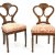 Zwei Stühle, Nussbaum, Rücklehne mit Voluten und Palmette, H. 90 cm.