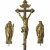 Kreuzigungsgruppe. Bronze, Süddeutsch, 18. Jh. Corpus Christi, Maria und Johannes.