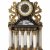 Portaluhr mit Spielwerk, Alabastersäulen, Holzgehäuse, Schnitzwerk  vergoldet, Wien, 1. Drittel 19. Jh. H. 77 cm.
