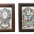 Zwei Spitzenbilder, aquarelliert, Maria Zell bzw. Maria, Josef und Antonius.