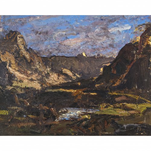 Baer, Fritz, Morgen im Hochtal, Öl/Lw. 49 x 61 cm. Sign.