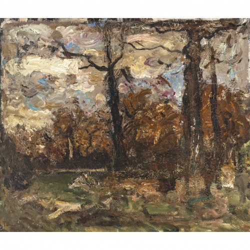 Baer, Fritz. Herbst im Wald, Öl/Lw. 57,5 x 67,5 cm. Sign.