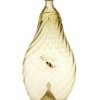 Nabelflasche, Tirol, gelbstichiges Glas, schräg gerippt, H. 27 cm.