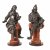 Zwei Reiterfiguren (einer der beiden vermutlich hl. Martin). Bronze. Italien, 17. Jh. Ohne Pferde, ersatzweise dafür jeweils Sockel mit Sattel, mit Samt bezogen. Besch., rest. H. 28 cm.