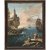 18./19. Jh. Mediterrane Hafenszene mit Leuchtturm und Kogge. Öl/Lw. 85 x 67 cm. Rest., doubl. Unsign.