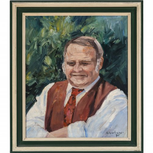 Selbertinger, Johannes. Porträt des Richard Süßmeier. Öl/Lw. 60 x 50 cm. Sign., dat. 90.