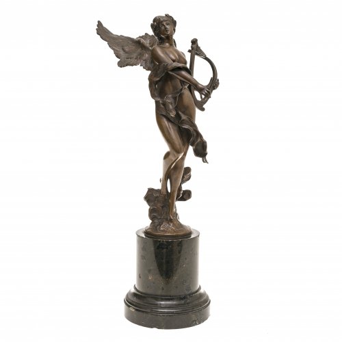 Iffland, Franz. Allegorie der Melodie. Bronze. Auf Marmorsockel. H. Figur 19 cm. Sign.