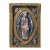 Relief, Christus als Salvator mundi mit den vier Evangelistensymbolden. Im romanischen Stil. Holz, Farbfassung. Besch. 25,5 x 17,5 cm.