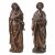 Hl. Maria und hl. Johannes aus einer Kreuzigungsgruppe. Holz, rötlich braun gebeizt. Tirol. Besch., eine rest. H. je 58 cm.