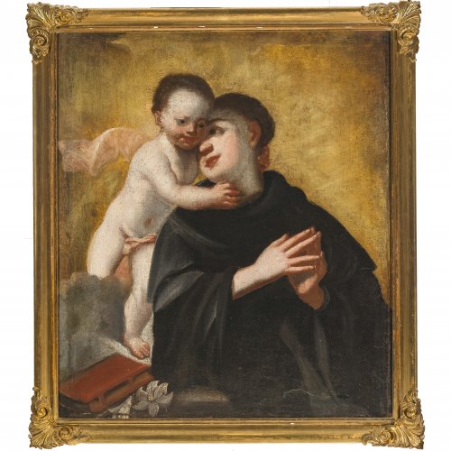 Süddeutsch, 18. Jh. Hl. Antonius mit dem Jesuskind, Öl/Lw. 93 x 81 cm.