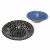 Platte und Schüssel. 18./19. Jh. Irdenware, hellblau bzw. dunkelbraun mit grauem Tupfendekor glasiert. Besch., rest. ø26,5-33 cm.