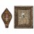 Zwei Klosterarbeiten. Mit Aquarellmedaillon des hl. Franziskus bzw. Krüllarbeit mit Kruzifix. Besch. 20 x 16,5 cm bzw. 18 x 12 cm.