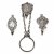 Drei Schlüsselhänger. Zwei in Silber, einer Metall. Gebrauchsspuren. L. 7-16 cm.