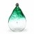 Nabelflasche. Tirol. Farbloses Glas, grün marmorierte Einschmelzungen, Zinnschraubverschluss.