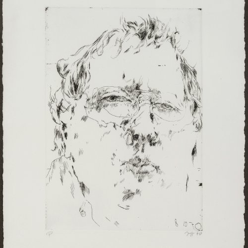 Janssen, Horst. Selbstporträt. Radierung. 39,5 x 28,5 cm. Monogr., dat. 70.