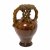 Doppelhenkel-Enghalsvase. Kröning. Irdenware, braun glasiert. Reliefdekor. Best. H. 19 cm.