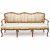 Große Sofabank, Deutsch, 18. Jh. Holz, neu gepolstert und bezogen. Floral geschnitzter Rahmen. Rest., erg. 93 x 198 x ca. 75 cm.