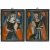 Zwei Hinterglasbilder. Buchers oder Sandl, 19. Jh. Hl. Barbara und hl. Katharina. Tempera/Glas. Starker Farbabrieb. Je 30 x 21 cm.