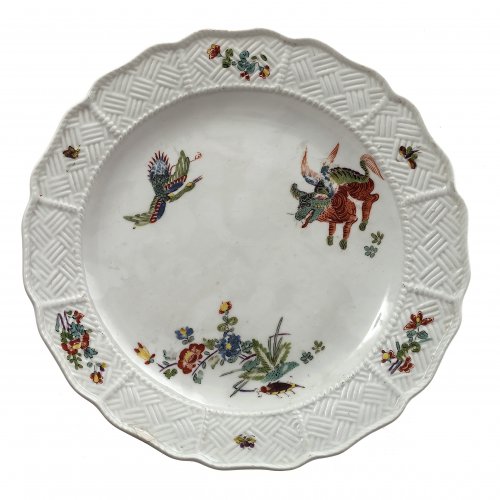 Teller, fliegender Hund, Meissen, 18. Jh.