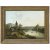 Bilderuhr. Rheinland, 1. Drittel 19. Jh. Rheinlandschaft, innen Klebezettel: Radermacher, Blankenheim. Rheinlandschaft mit Ortschaft und Burg, im Vordergrund Angler und Brücke mit Schafherde. Mechanisches Werk, Schlagwerk auf fünf Tonfedern. Craquelé, leicht besch., rest., Rahmen mit Pressornamentik best. 66 x 85 x 14 cm.
